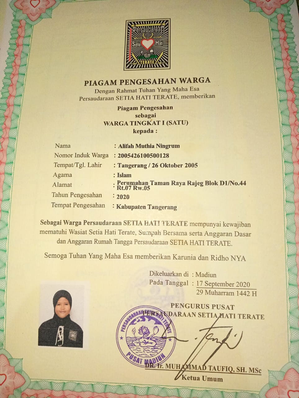 Certificate 1